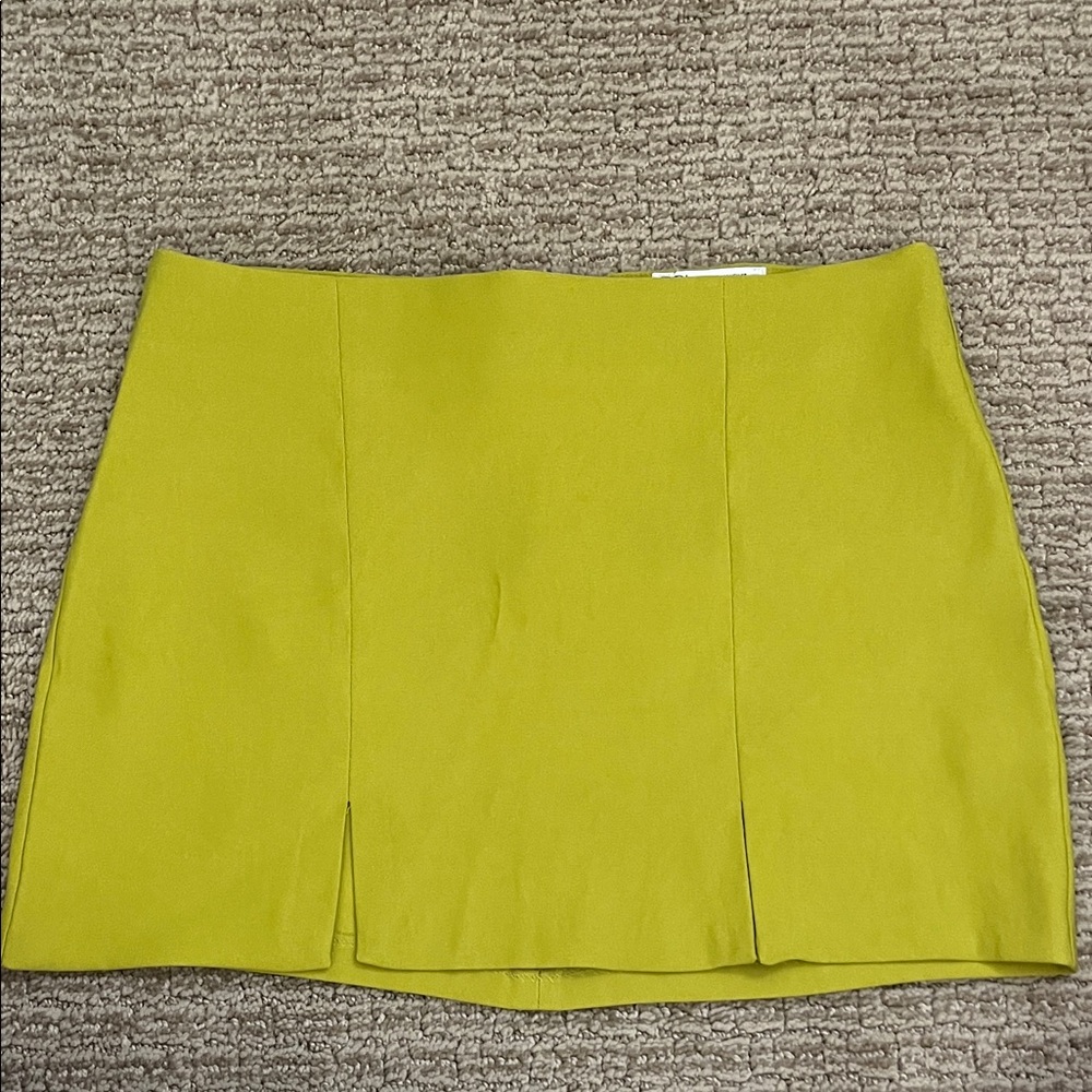 Yellow Green Women's Mini Skirt